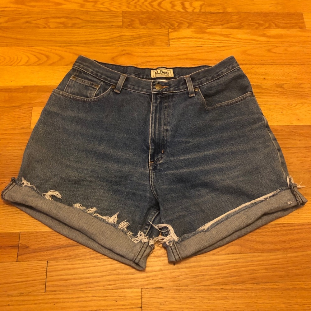 LLBean denim cut off shorts